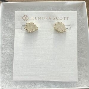 Kendra Scott Gold and Cream Earrings